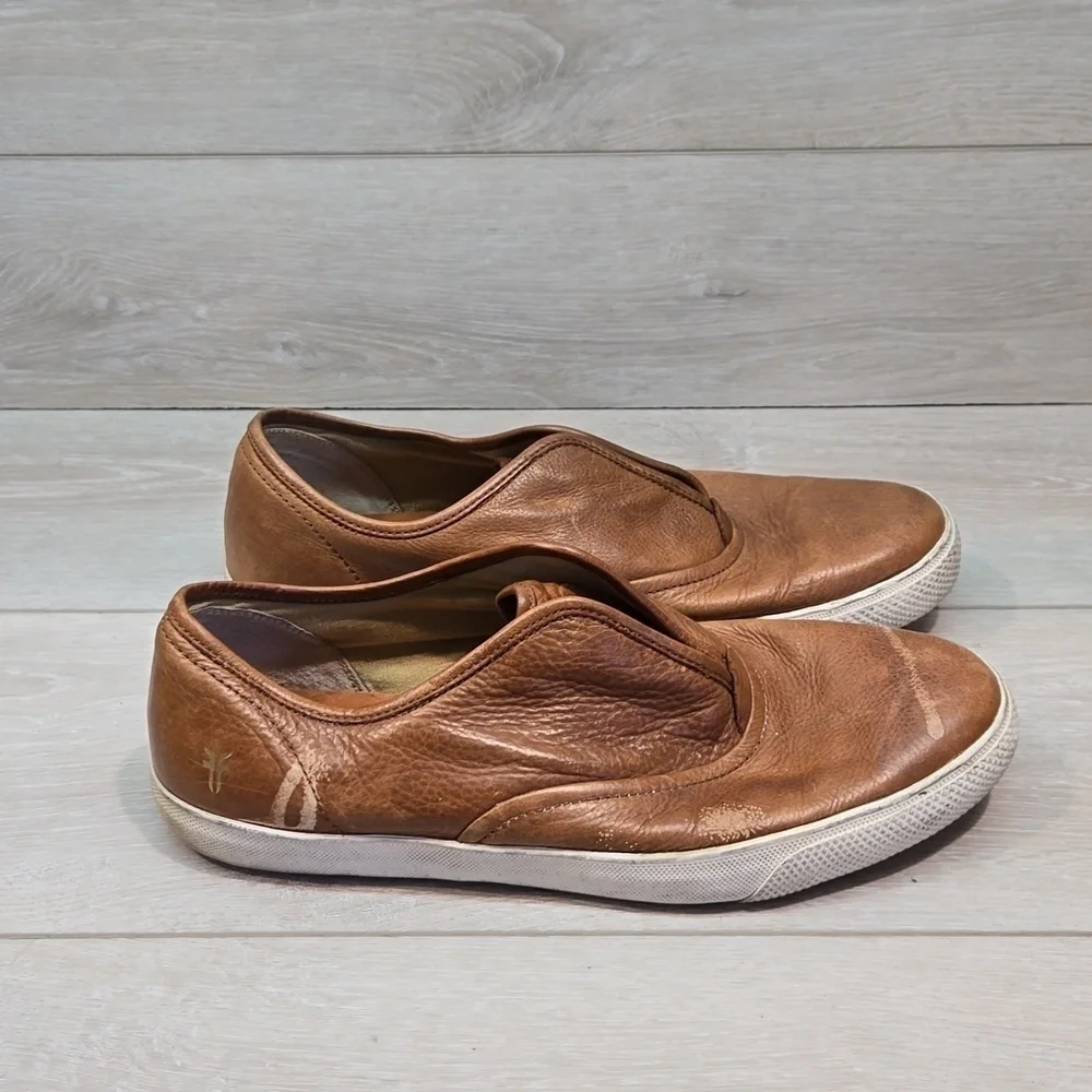 Frye Mens Leather Loafer Slip on sneakers shoes sz 10.5